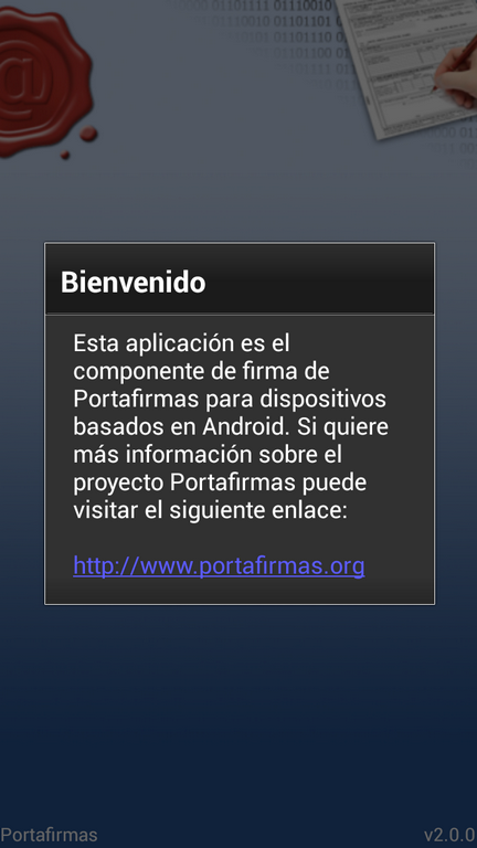 Pantalla de información de cliente Portafirmas Android