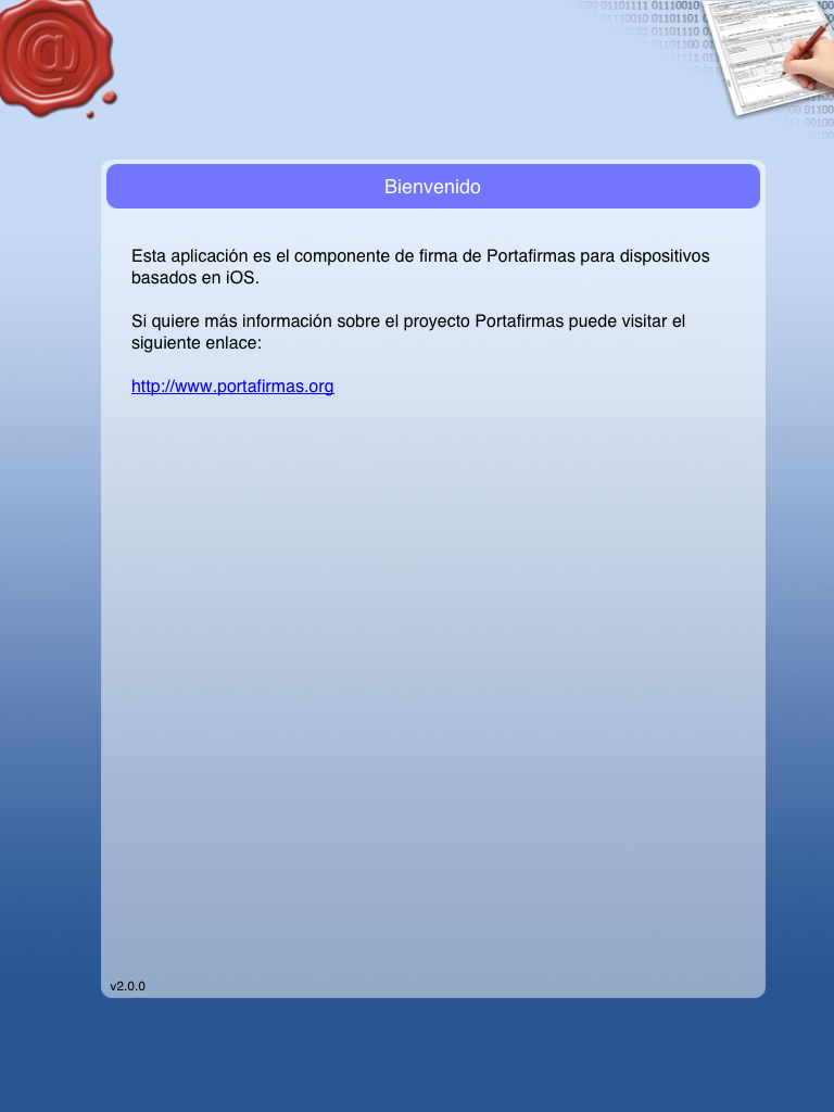 Pantalla de información de cliente Portafirmas iOS